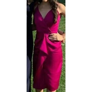 Harlyn V-Neck Special Occasion Dress Extra Large/XL NWT Spaghetti Straps fushia